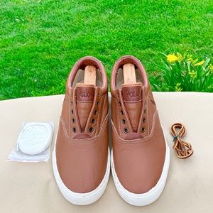 🔥Polo Vaughn Brown Leather Sneaker, Size 10🔥
